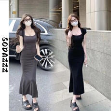 批发2026新款夏季法式纯欲风连衣裙女高级感修身收腰鱼尾裙子<b class='q'>包臀</b><b class='q'>长裙</b>