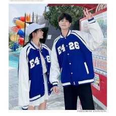 批发国潮cleanfit重磅拼接棒球服<b class='q'>外套</b><b class='q'>男</b>春秋款痞帅炸街克莱因蓝<b class='q'>夹克</b>衫
