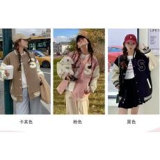 批发毛巾绣棒球服女秋冬新款宽松美式百搭原宿日系<b class='q'>夹克</b>宽松<b class='q'>外套</b>潮