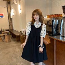 批发可爱日系软妹桔梗复古黑色背带jk<b class='q'>连衣裙</b>女小个子初恋甜美学生夏季