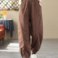 批发<b class='q'>外贸</b>剪标妈妈零下40度防寒裤女冬<b class='q'>大码</b>羽绒棉裤外穿束脚哈伦裤