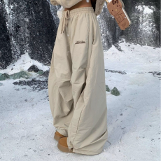 批发加绒长裤原版做法美式<b class='q'>街头</b>褶邹弯刀裤男女秋冬设计感阔腿休闲裤