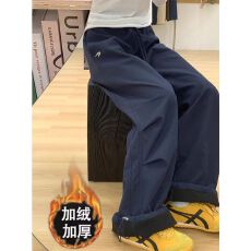 批发【加绒款】加绒冲锋裤女秋冬新款学生韩版宽松休闲运动裤