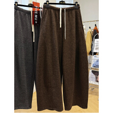 批发糯米尼复真超特<b class='q'>大码</b>300斤慵懒风裤女冬加绒加厚弯刀休闲裤