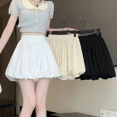 批发夏季新款阔腿花苞休闲百搭松紧腰<b class='q'>裤</b>子显瘦宽松南瓜<b class='q'>裤</b>灯笼<b class='q'>裤</b>短<b class='q'>裤</b>女