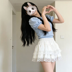 批发欧韩白色甜美仙女蕾丝花边蛋糕半身裙女小个子短裙<b class='q'>显瘦</b>高