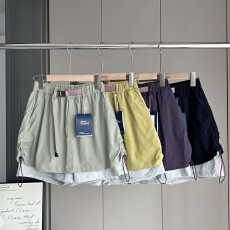 批发夏季新品山系户外松紧腰防走光透气速干<b class='q'>运动</b>短裤裙裤女