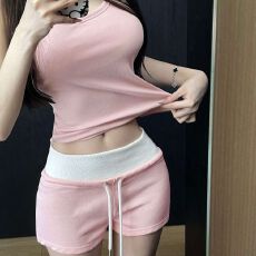 批发纯欲休闲运动低腰弹力紧身包臀显瘦显腿长性感<b class='q'>时尚</b>百搭辣妹热裤女