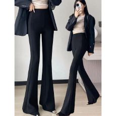 批发捻丝长<b class='q'>裤</b>高腰<b class='q'>喇叭</b><b class='q'>裤</b>女高个子拖地马蹄<b class='q'>裤</b>弹力<b class='q'>修身</b>显瘦西<b class='q'>装</b><b class='q'>裤</b>OL