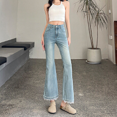 批发2026春季新款小个子微喇牛仔<b class='q'>裤</b>女大码高腰<b class='q'>修身</b>显瘦九分<b class='q'>裤</b>子女