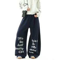 批发美式街舞<b class='q'>嘻哈</b>运动<b class='q'>裤</b>cleanfit街头字母印花长<b class='q'>裤</b>阔腿休闲长<b class='q'>裤</b>子潮牌