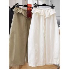 批发特<b class='q'>大码</b>300斤 <b class='q'>裤</b>子荷叶边松紧腰弯刀<b class='q'>阔腿裤</b>女春<b class='q'>装</b>巨好看休闲<b class='q'>裤</b>