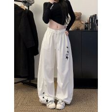批发美式星星刺绣弯刀裤女春夏学生宽松跳舞<b class='q'>运动</b>休闲裤