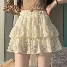 批发芭蕾风蕾丝拼接蛋糕裙半身裙女夏季防走光辣妹a字蓬蓬裙<b class='q'>百褶</b><b class='q'>短裙</b>