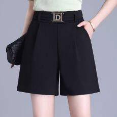 批发夏季新款<b class='q'>西装</b>短裤女高腰显瘦直筒a字裤弹力休闲外穿阔腿裤
