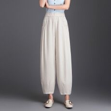 批发灯笼裤女夏季新款宽松<b class='q'>加大码</b>显瘦九分束脚裤遮胯小个子休闲裤子女