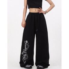批发韩版印花抽绳街舞hiphop嘻哈休闲裤女爵士舞jazz长裤运动<b class='q'>街头</b>潮