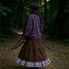 批发韩版宽松慵懒<b class='q'>复古</b>搭配灯芯绒半身裙