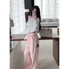 批发250克大鱼鳞早秋韩系字母刺绣<b class='q'>糖果</b><b class='q'>裤</b>松紧腰显瘦