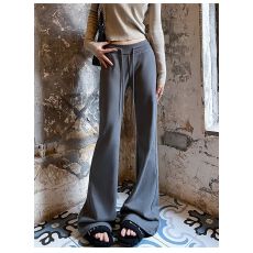 批发加绒加厚/常规美式微喇瑜伽运动裤女<b class='q'>春</b>秋休闲高腰垂坠感拖
