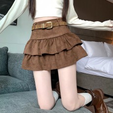 批发复古新款荷叶半身裙秋冬款<b class='q'>甜美</b>蛋糕显