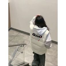 批发高品质手塞棉加厚 冬季<b class='q'>男</b>女<b class='q'>马甲</b>带门禁棉服印花棉衣面包服