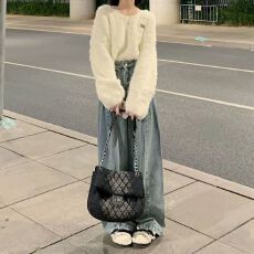 批发牛仔阔腿裤女春<b class='q'>夏</b>显瘦粗腿遮肉高腰宽松ins洋气垂感水洗做旧裤子