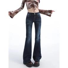 批发<b class='q'>个性</b>潮辣妹高街流微喇牛仔裤女春秋季新款<b class='q'>时尚</b>拖地微喇牛仔裤潮