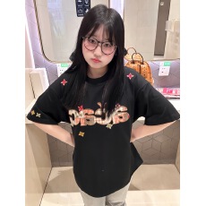 批发现货纯棉220克食毛+手感原版做法二本针+刺绣内里铺布宽松短袖潮