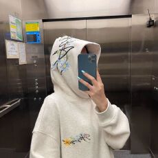 批发成品现货 原版做法 纯棉华棉复合320克布面+手感玫瑰刺绣薄款外套