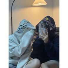 批发成品现货 原版做法 纯棉华棉薄款320克/加绒420克刺绣卫衣外套女