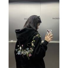 批发成品现货 原版做法 纯棉华棉320克布面+手感前后花卉刺绣宽松外套