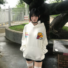 批发成品现货 原版做法 纯棉华棉320克布面+手感小狗刺绣魔术贴外套潮