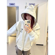 批发成品现货 原版做法 纯棉华棉320克布面+手感袖拼接前后绣花<b class='q'>外套</b>潮