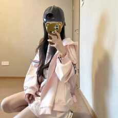 批发成品现货 薄款/加绒纯棉华棉复合布面+手感（三色织带）<b class='q'>外套</b>女