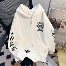 批发成品现货 320克纯棉华棉复合布面+手感（整件印花）卫衣<b class='q'>外套</b>女