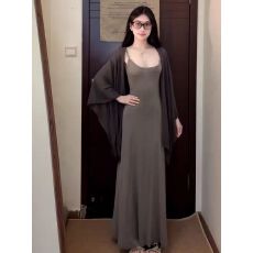 批发大码胖mm慵懒风松弛感垂感吊带连衣裙<b class='q'>夏</b>季新款修身显瘦开衫两件套