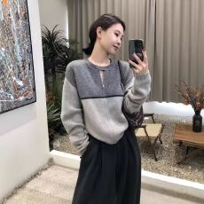 批发2025秋季新款拉链羊毛开衫女圆领毛衣外套宽松百搭山羊绒针织外搭