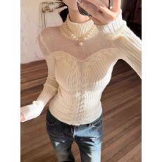 批发大码胖妹妹纯欲风镂空假两件麻花针织衫女<b class='q'>秋</b>冬设计感修身上衣毛衣