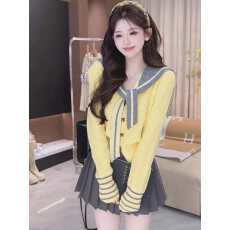 批发学院风套装2026新款女小个子穿搭一整套巨好看的初春百褶裙两件套