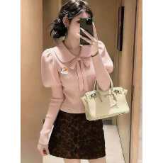 批发巨好看的小香风套装春季穿搭女2026新款针织上衣豹纹半身裙两件套