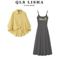 批发2026早春秋新款韩系穿搭<b class='q'>女</b>装超好看钓系约会吊带<b class='q'>连衣裙</b>衬衫两件套