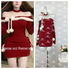 批发瑞茜·威瑟斯 节日限定 圣诞元旦跨年氛围感时尚套装连衣裙R66391H