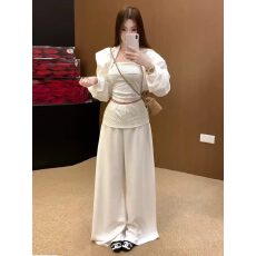 批发2026纯欲风三件套女装外披内搭吊带<b class='q'>高腰</b>阔腿裤套装