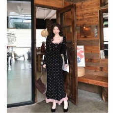 批发柔梦晚宴开衫<b class='q'>波点</b>套女装法式温蕾丝拼接复古气质显瘦<b class='q'>连衣裙</b>套装