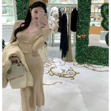 批发2026针织包臀连衣<b class='q'>裙子</b>女秋冬季新款配大衣的内搭打底修身长裙