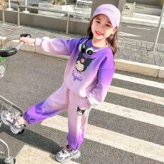 批发女小童渐变卡通<b class='q'>运动套装</b>春秋款女<b class='q'>宝宝</b>卫衣春装小女孩时尚两件套