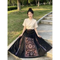 批发女装民族风重工绣花<b class='q'>棉麻</b>休闲裙
