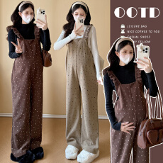 批发实拍 <b class='q'>孕妇装</b>春款时尚大气毛衣加<b class='q'>修身</b>显瘦背带裤套装