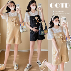 批发实拍 <b class='q'>孕妇装</b>夏季减龄气质背带裤两件套